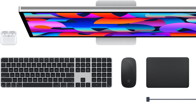 Mac-accessoires: AirPods, Studio Display, Magic Keyboard, Magic Mouse, Magic Trackpad, MagSafe-oplaadkabel